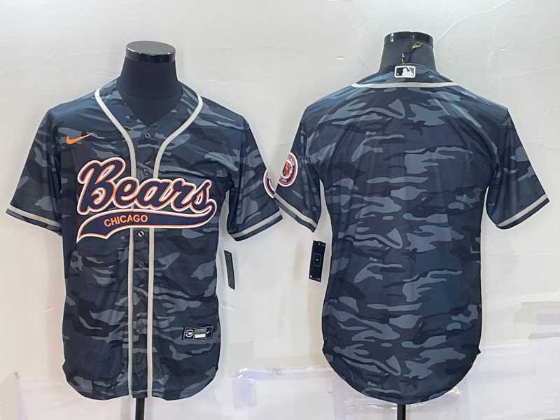 Men's Chicago Bears Blank Grey Camo With Patch Cool Base Stitched Baseball Jersey,We sell and wholesale Men's Chicago Bears Blank Grey Camo With Patch Cool Base Stitched Baseball Jersey on line form chian!